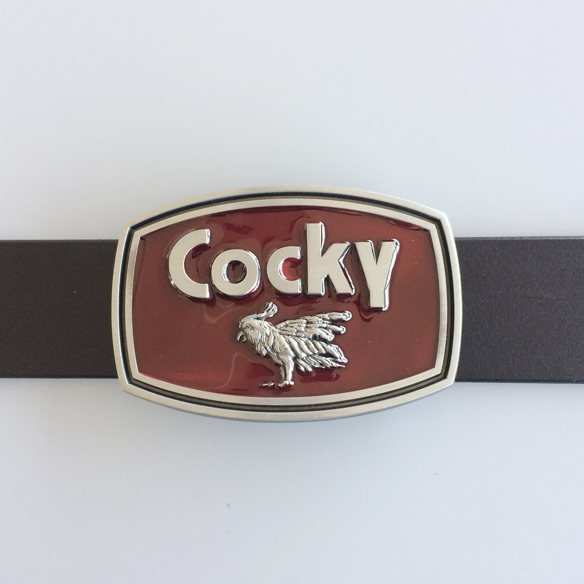 Vintage Style Red Enamel Western Animal Rectangle Belt Buckle also Stock in US