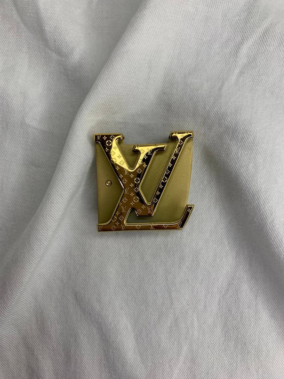 Louis Vuitton LV Monogram Belt Buckle Gold Tone Initiales Replacement Buckle