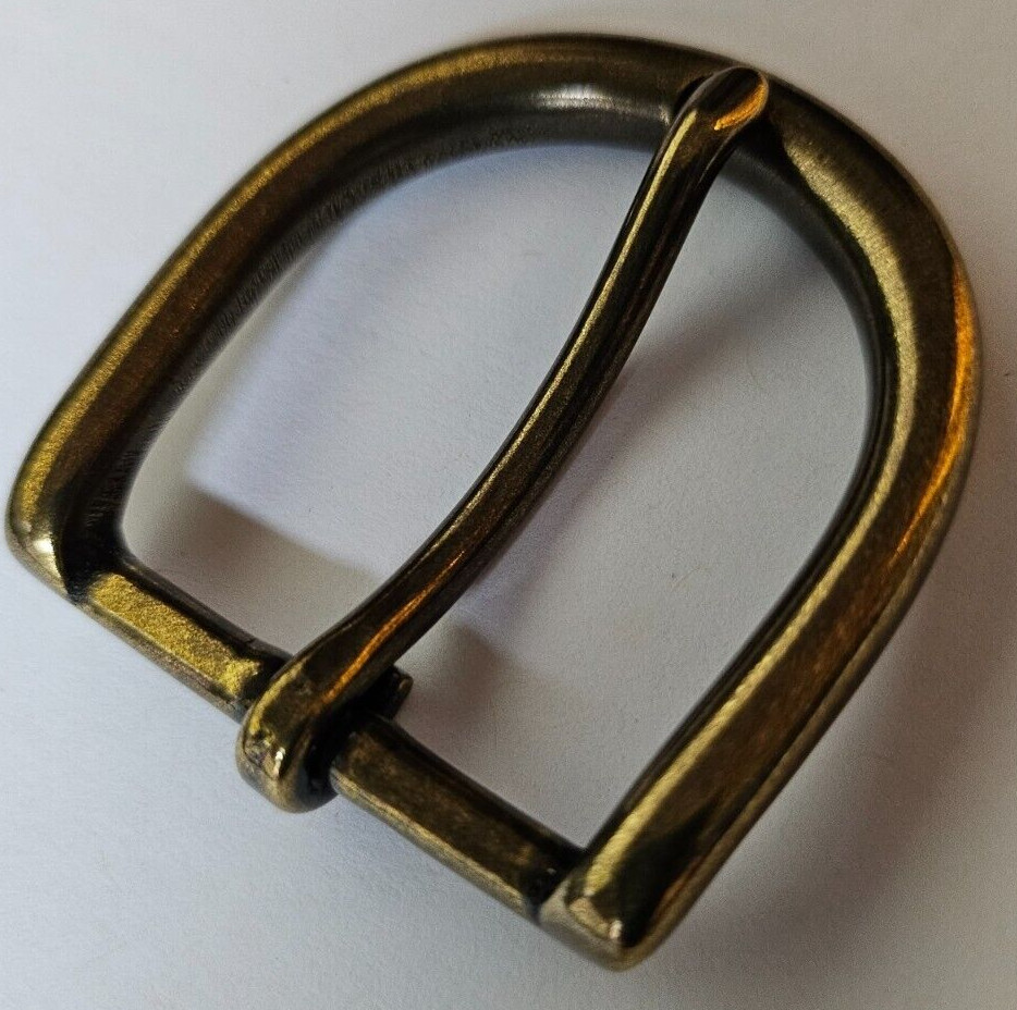 Solid Brass Belt Buckle- 1.25&Prime;- Antique Brass Finish