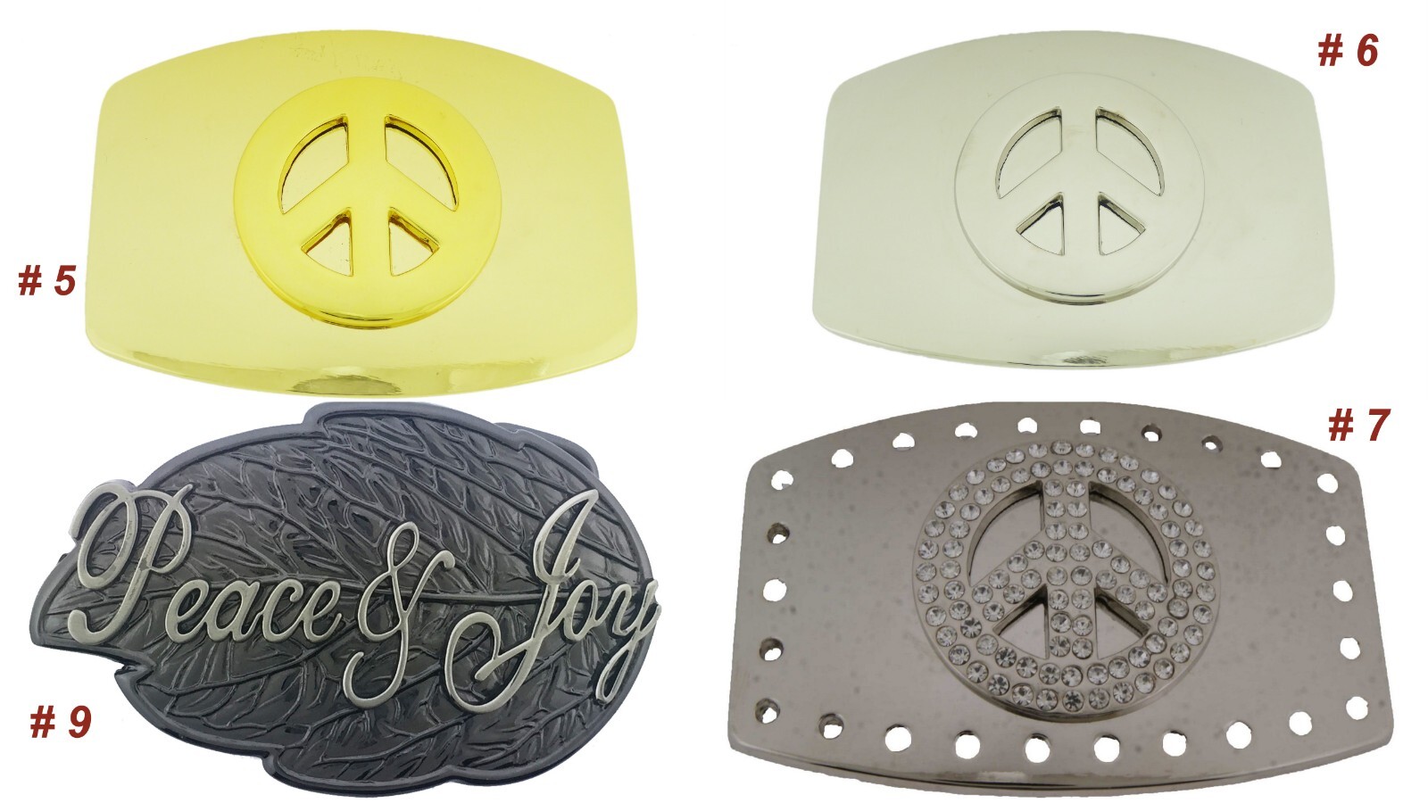 New Men Women Peace Sign Belt Buckle Symbol Dove Peace-Lover-Keeper Silver Metal