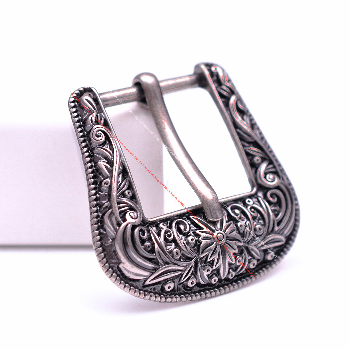 Vintage Silver Cowboy Rodeo Flower DIY 3 pc Set Western Belt Buckle fit 1&Prime; Belt