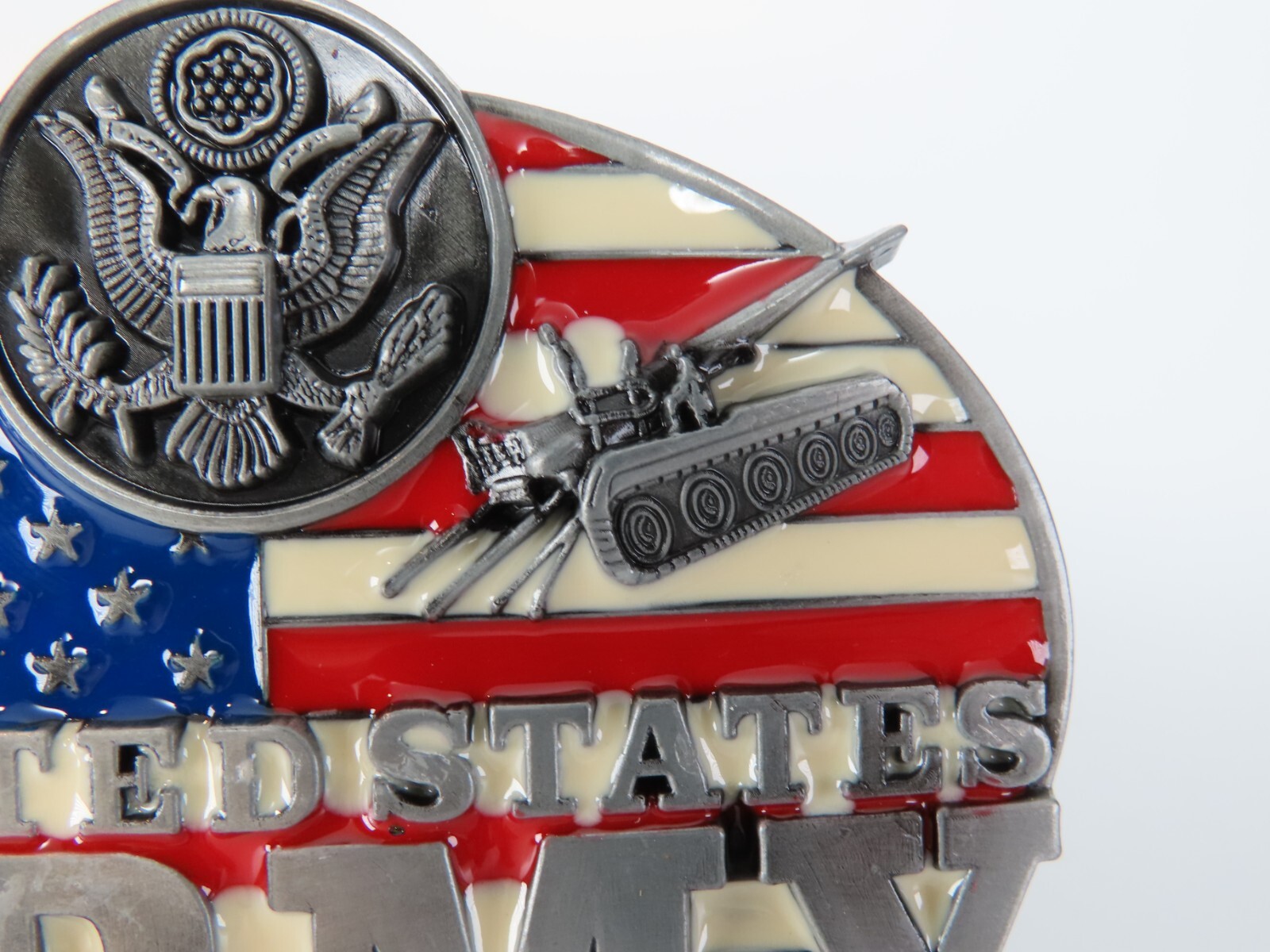 United States Army American Flag Belt Buckle Enameled Metal New