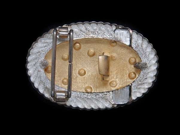 UE05103 REALLY COOL **CRYSTALS** OVAL SHAPED ART FASHION BRASSTONE BELT BUCKLE