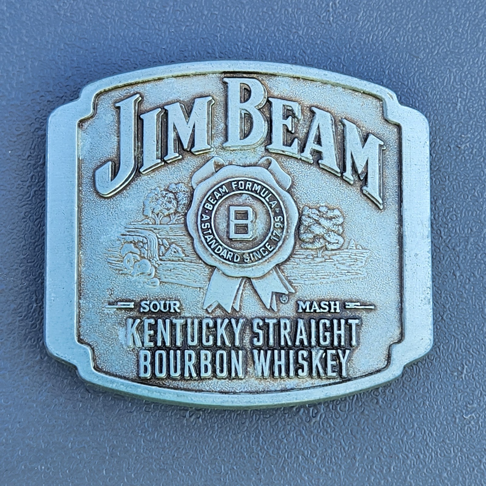Vintage Jim Beam Kentucky Straight Bourbon Whiskey Belt Buckle