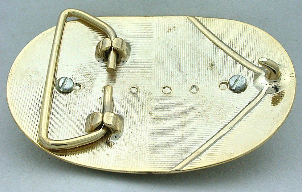 Gold Color Oval 40×30 40mm x 30mm Natural Lapis Lazuli Western Belt Buckle epb71