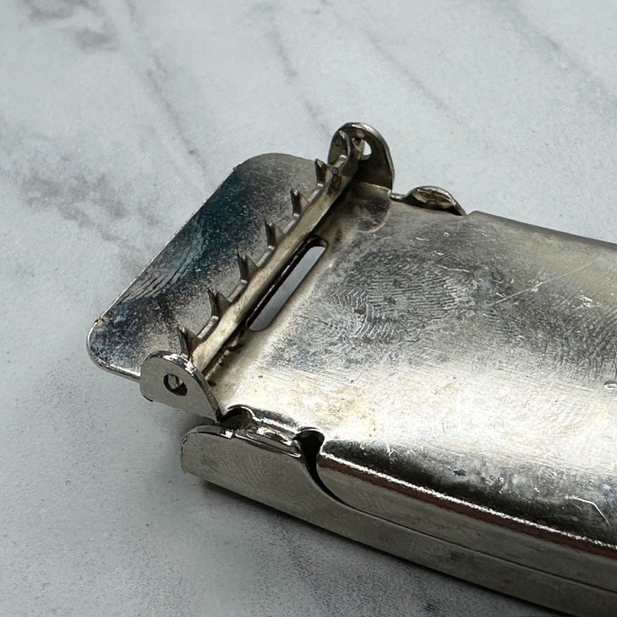 Silver Tone Web Clamp Military Style Slide Belt Buckle Simple Basic Unisex