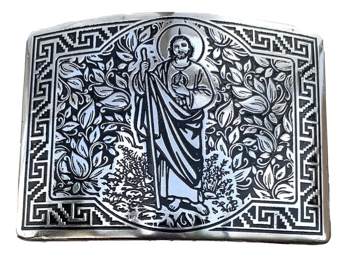 Mexican San Judas Charro Style Cowboy Belt Buckle Hebilla Vaquera Made In Mexico