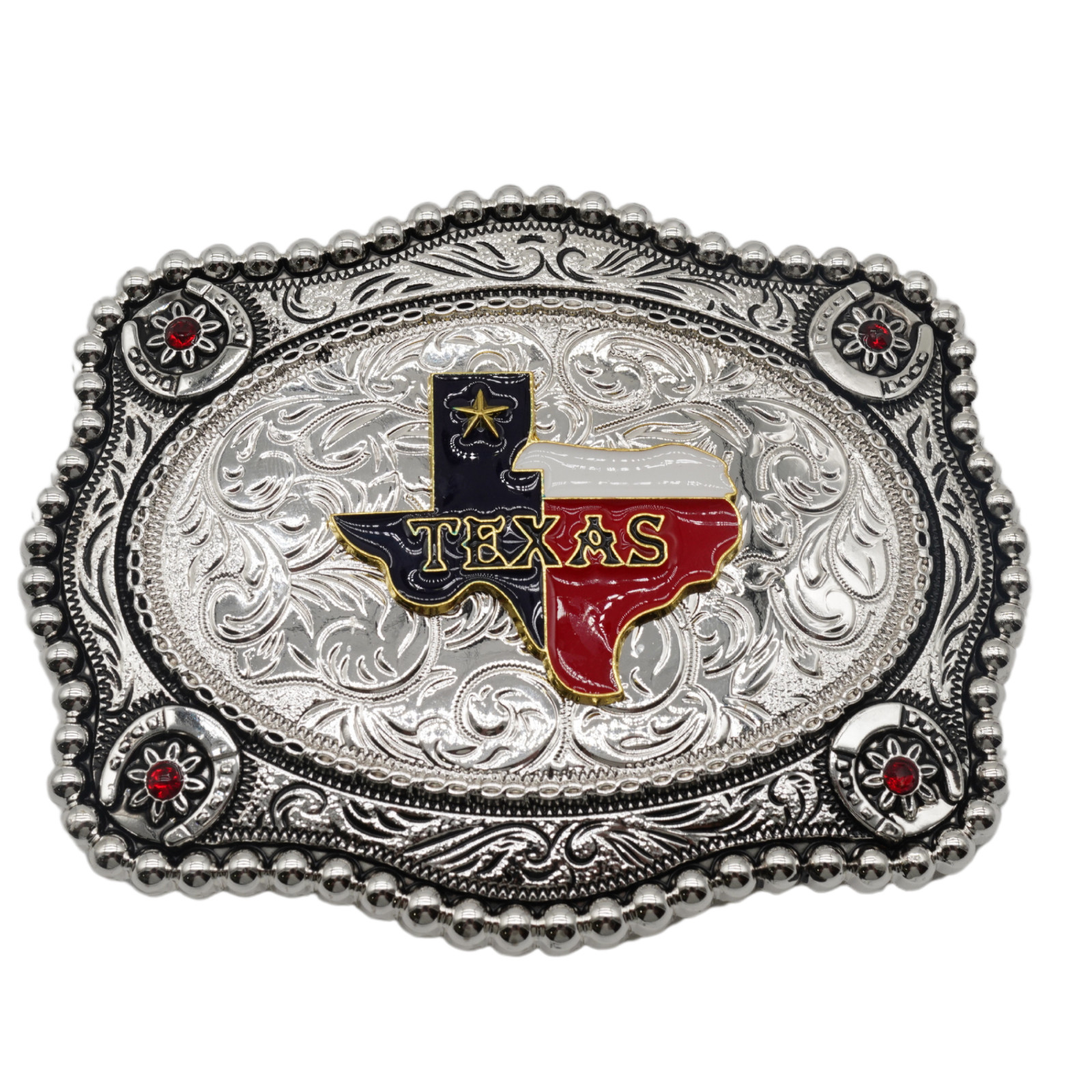 Western texas State Flag Cowboy Rodeo Scorpion Saint Jude Rooster Belt Buckle