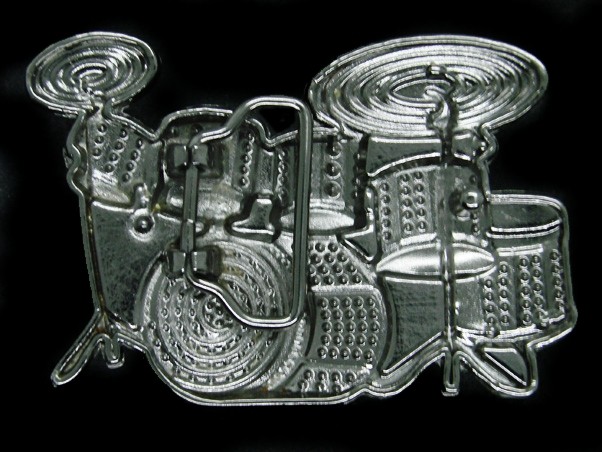 UE03148 REALLY COOL **CRYSTAL DRUM SET** MUSIC INSTRUMENT BELT BUCKLE