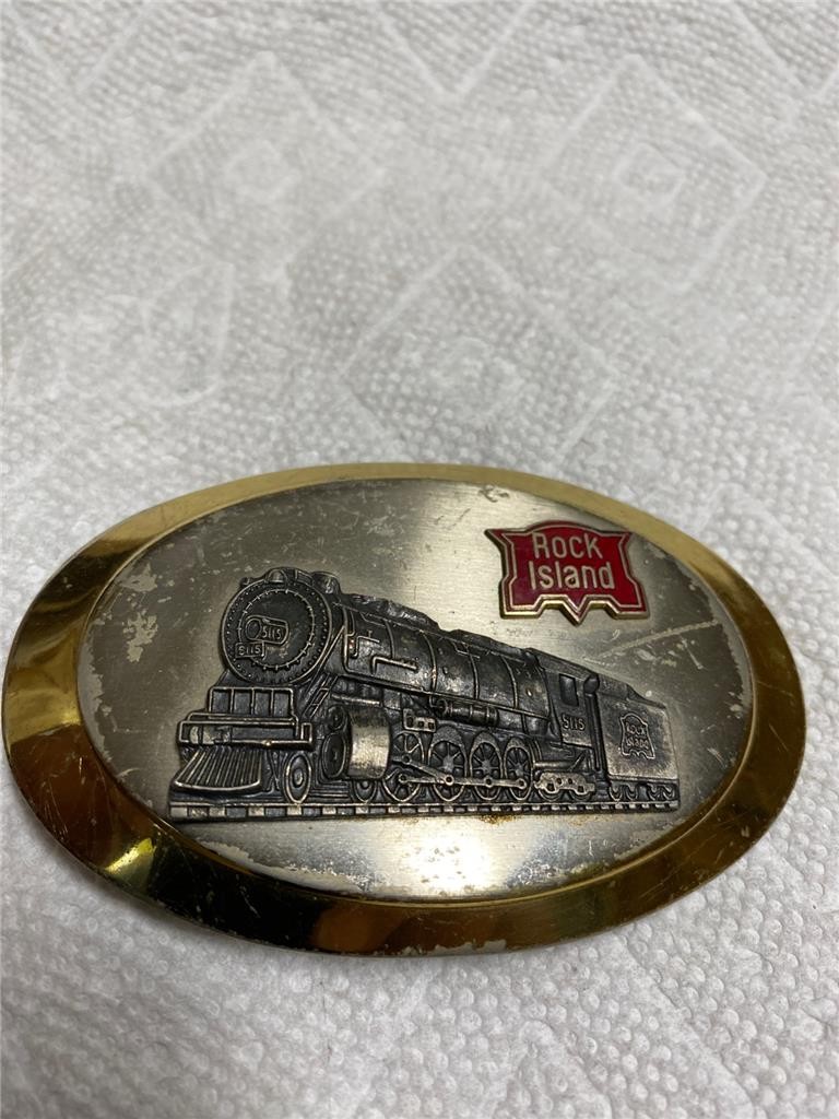 Vintage Rock Island Train Belt Buckle