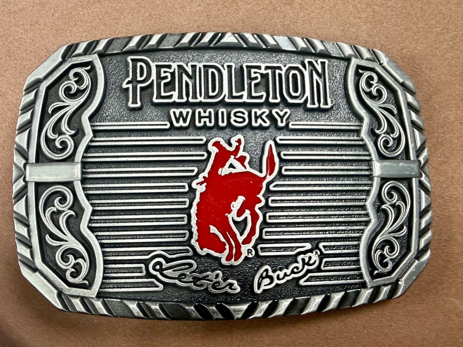 2025 Pendleton Whiskey Let&rsquo;er Buck Rodeo Cowboy Montana Silversmiths Belt Buckle