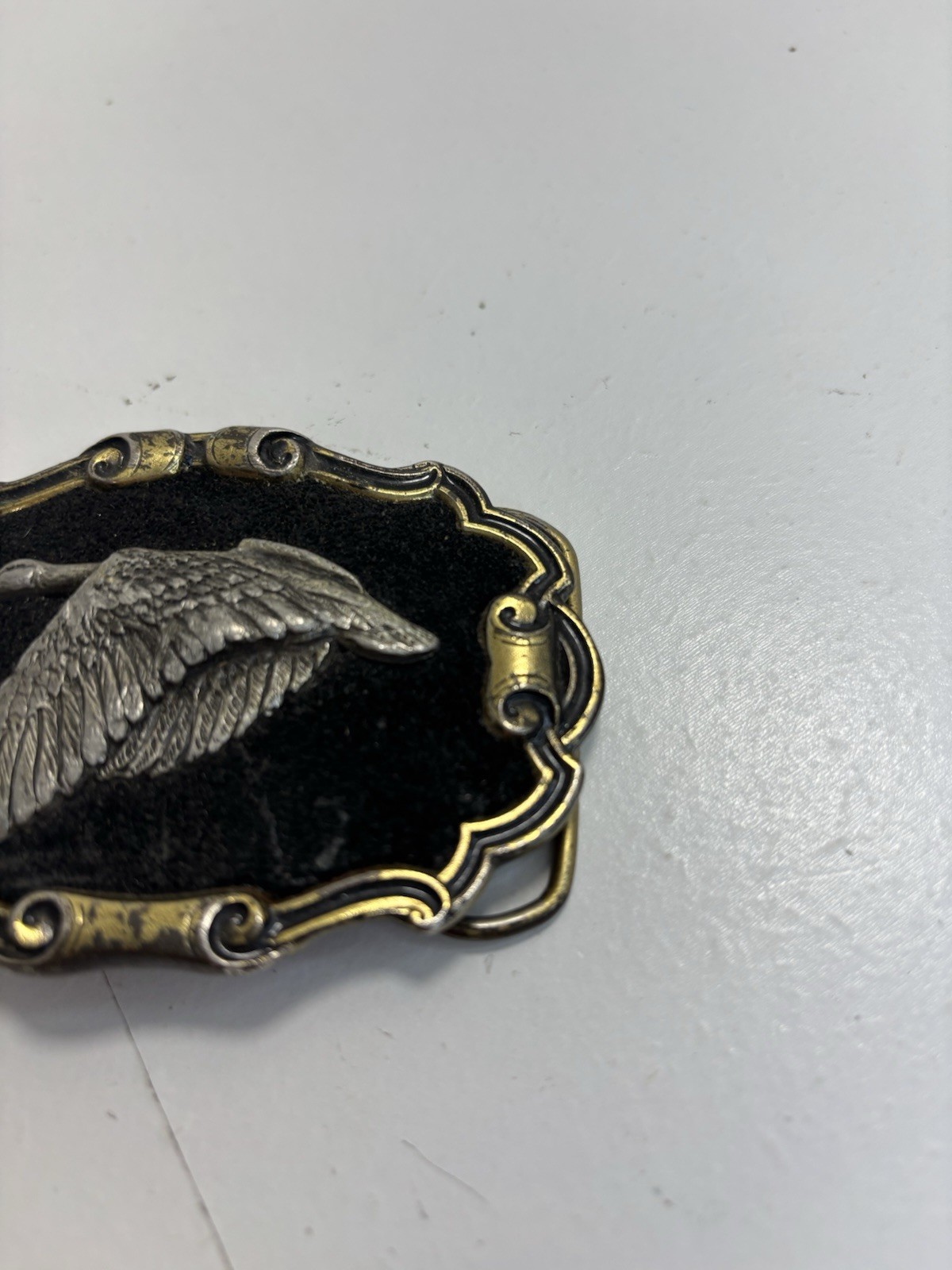 Vintage Canadian Goose  » Great American  » Brass/Fabric Belt Buckle # 5004