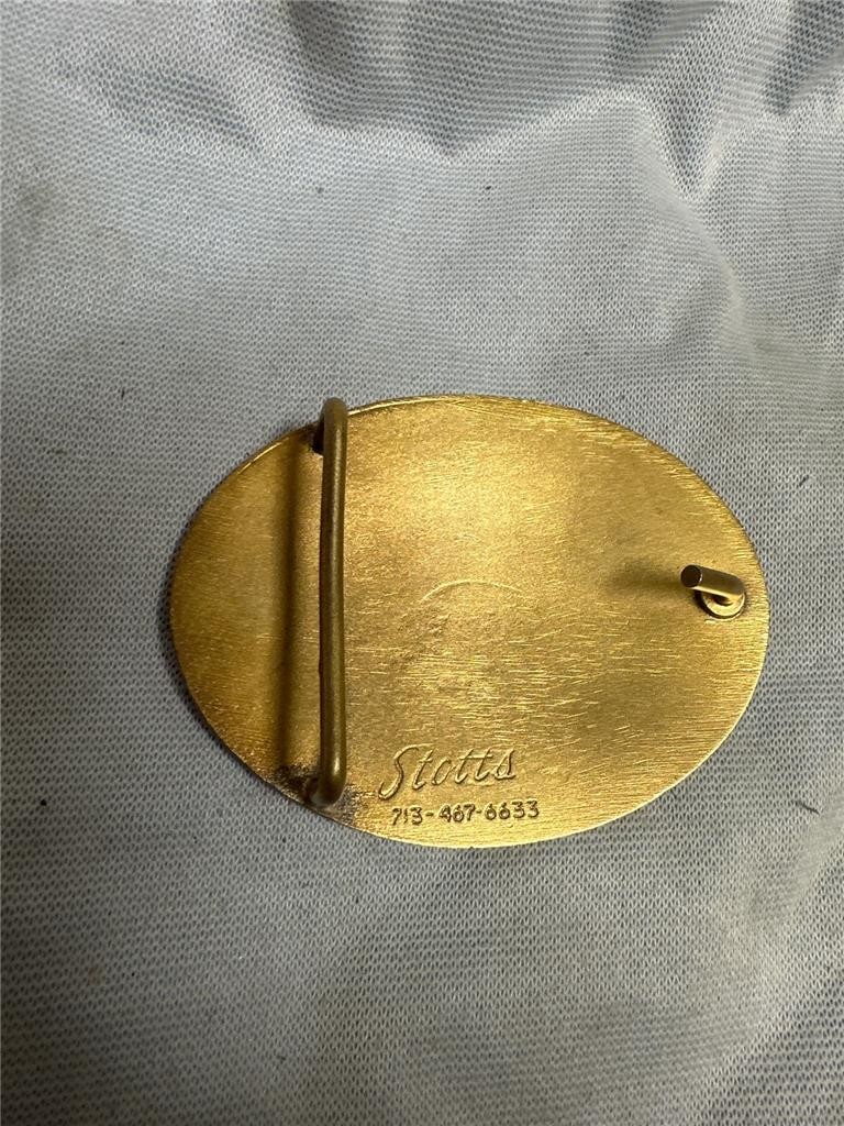 Vintage Houston Belt And Terminal Railway Company Belt Buckle by Stotts HB & T