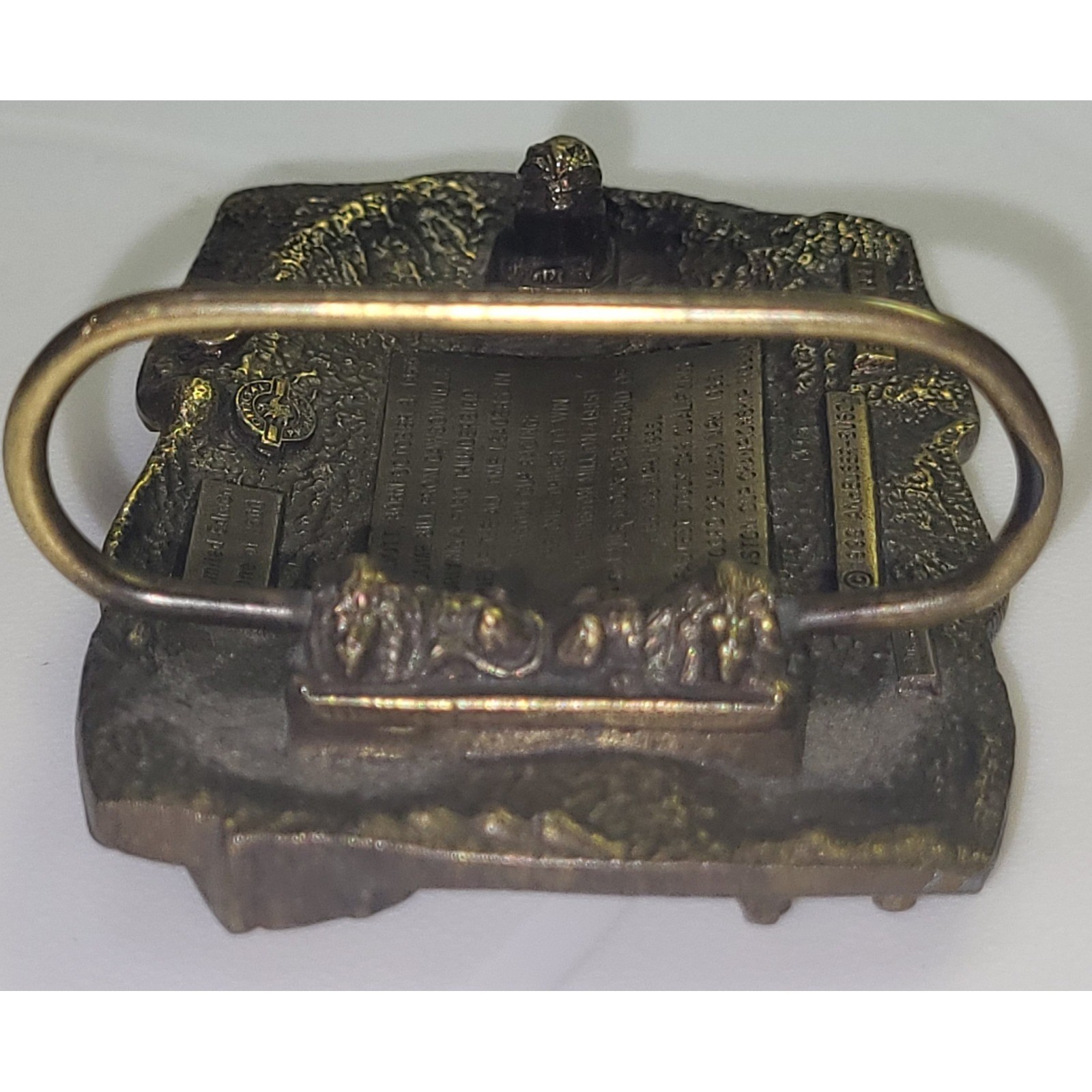 Anheuser-Busch Belt Buckle Mens Bronze Bill Elliott NASCAR Limited Ed Vintage