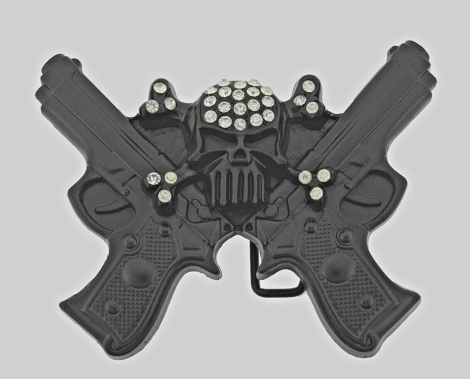 Skull Belt Buckles Black Bling Style Metal Vintage Halloween Gun Pirate Skeleton
