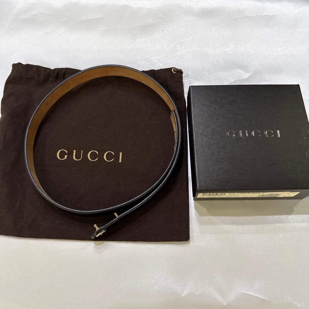 GUCCI Pre-Owned Vintage Leather Belt Black Gg Logo
