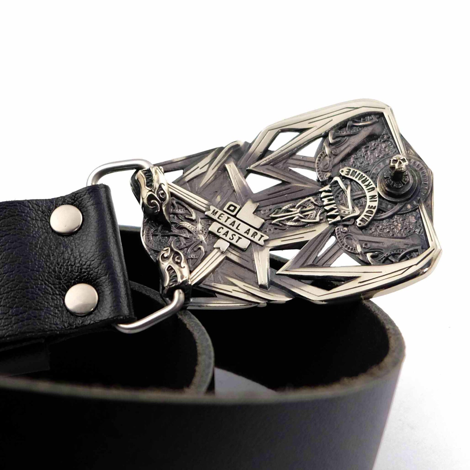 Thor&rsquo;s Hammer german silver buckle, Scandinavian Old Norse Mjolnir belt buckle