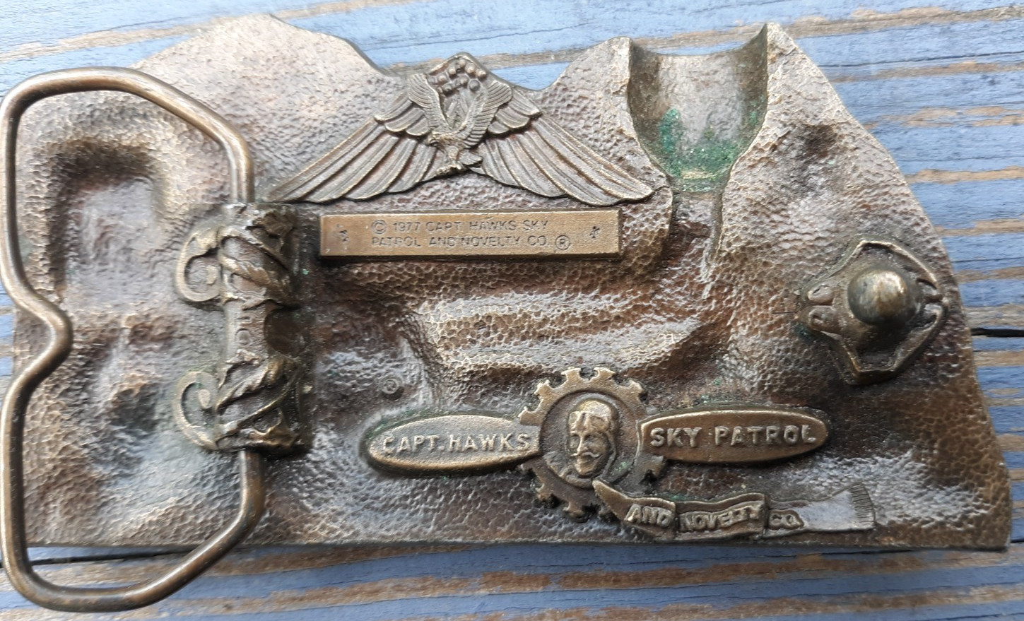belt buckle 1977 Captain Hawk&rsquo;s Sky Patrol General steam locomotive train engine