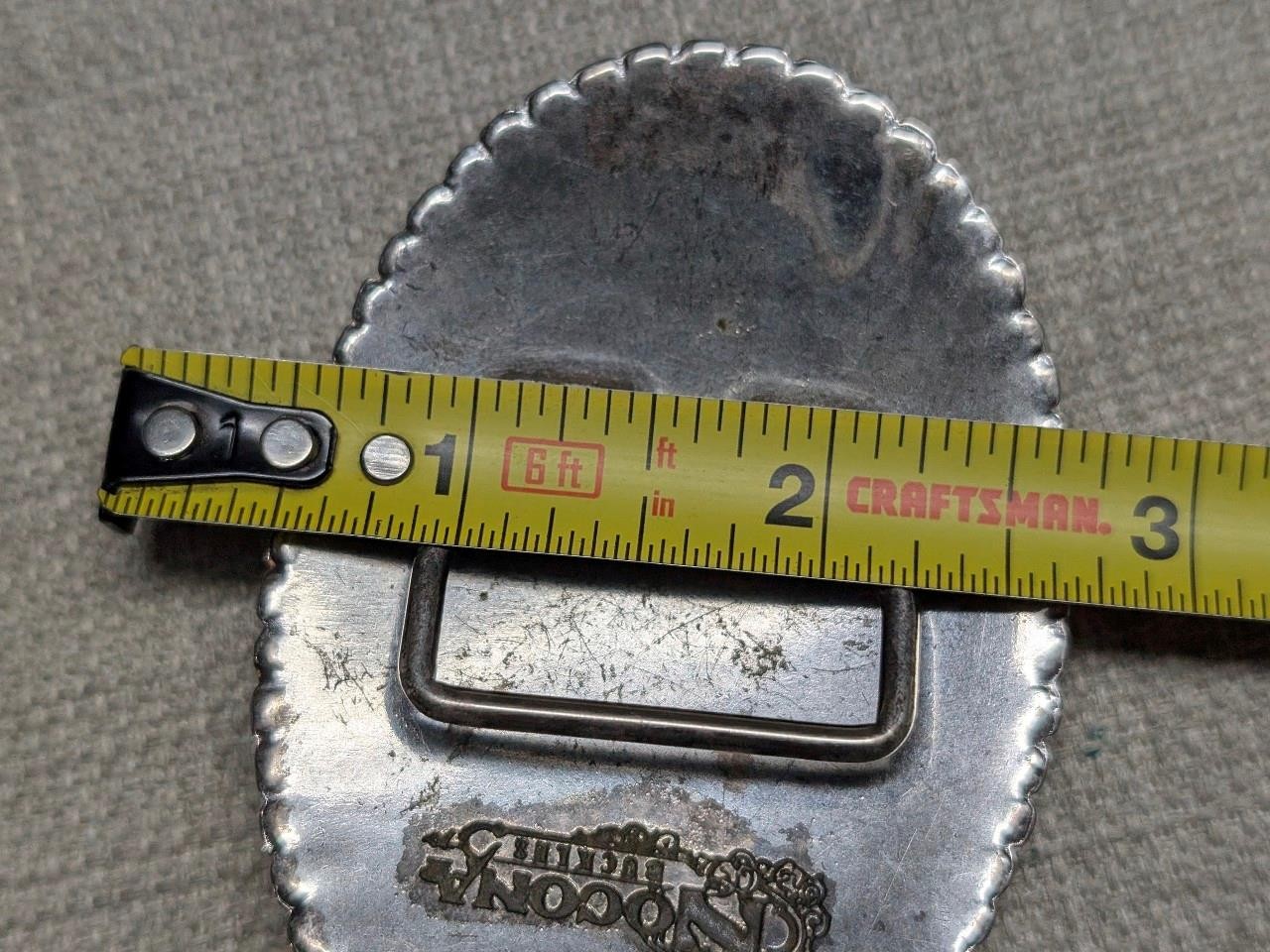 vintage NOCONA belt buckle BULL RIDER metal steel WESTERN cowboy RODEO engraved