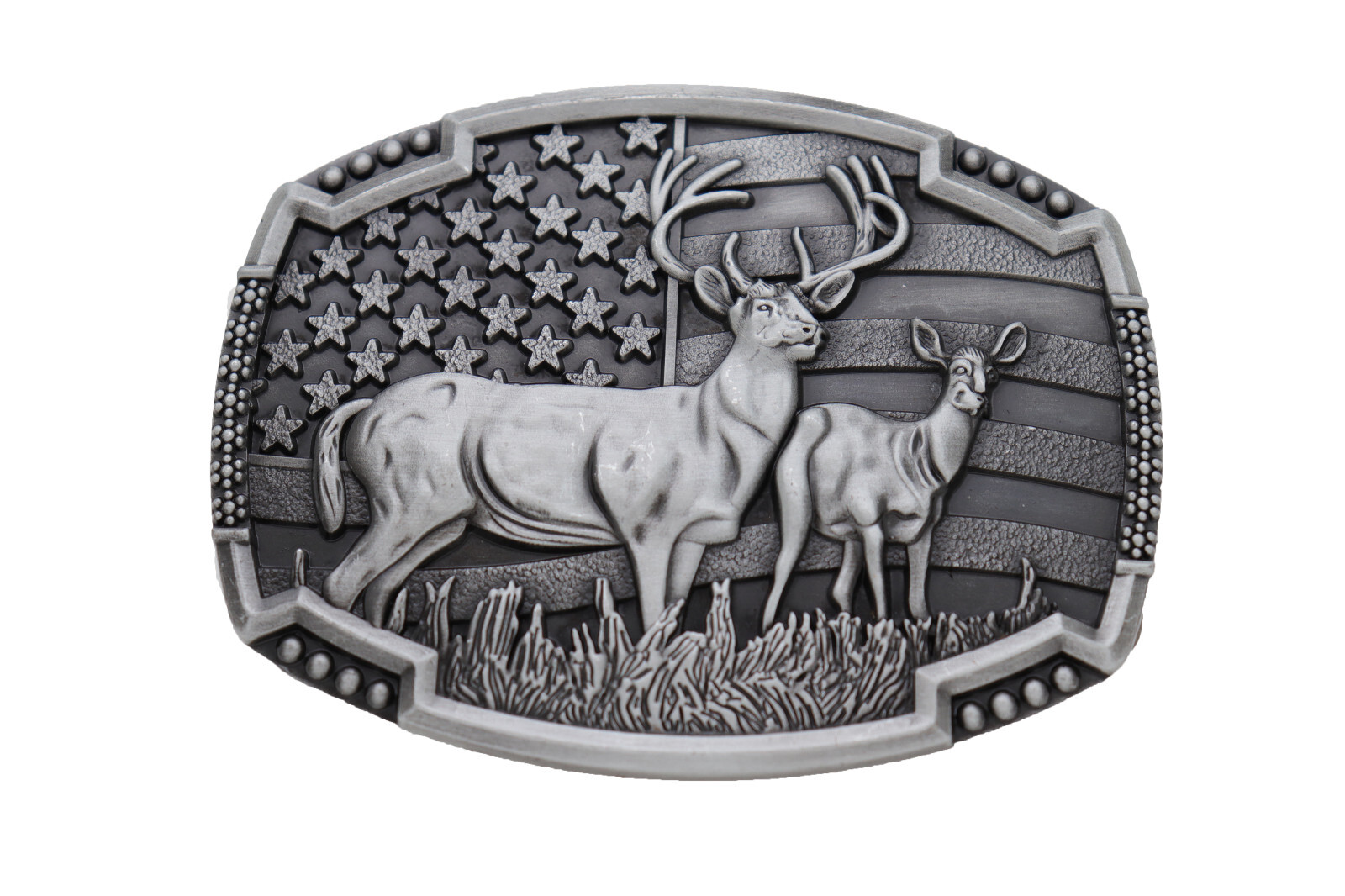 Men Women Silver Metal Belt Buckle Deer Nature Hunter Western Fashion Jeans Pant