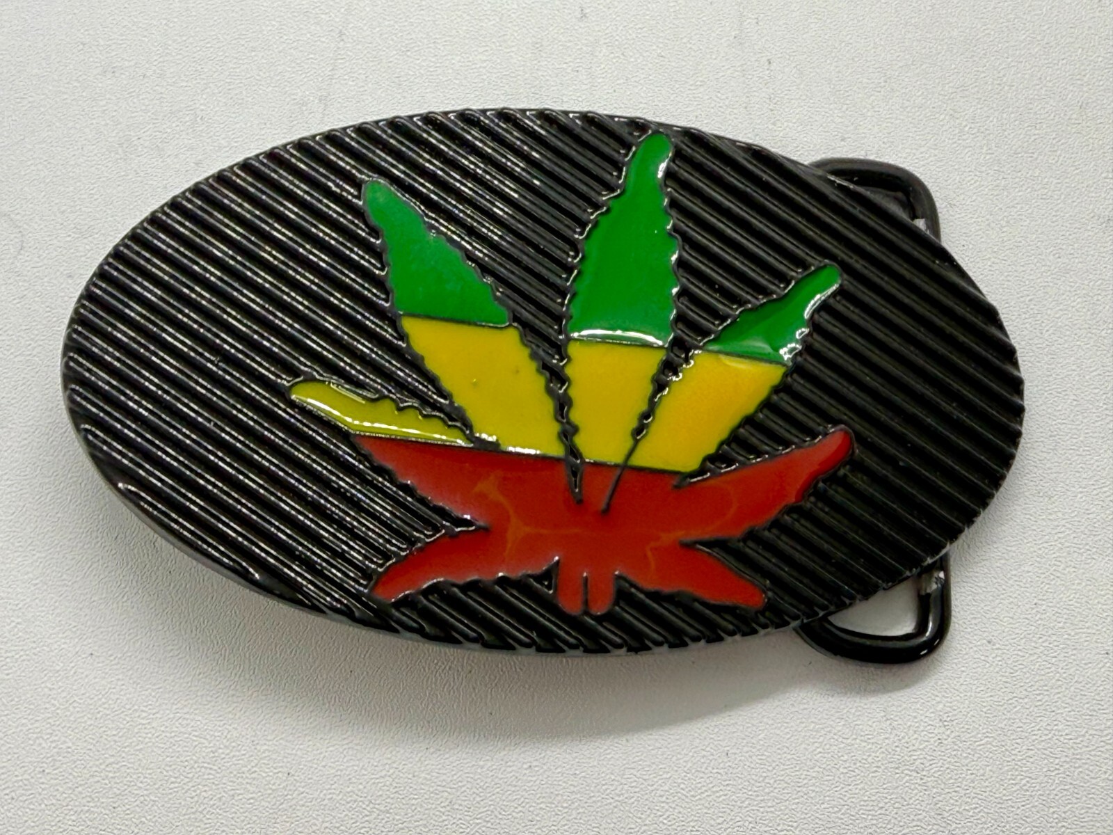 Rasta Colored Pot Marijuana CBD Weed Leaf Delta-283773 New Colorful Belt Buckle