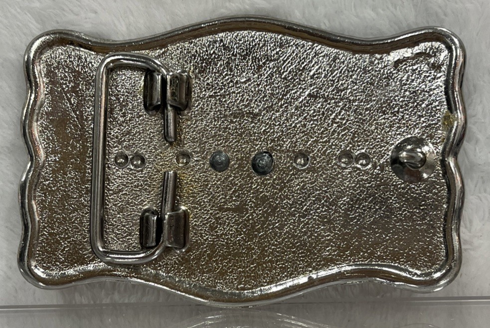 Vintage Western Cowboy Belt Buckle With Raised Gold Tone Boots