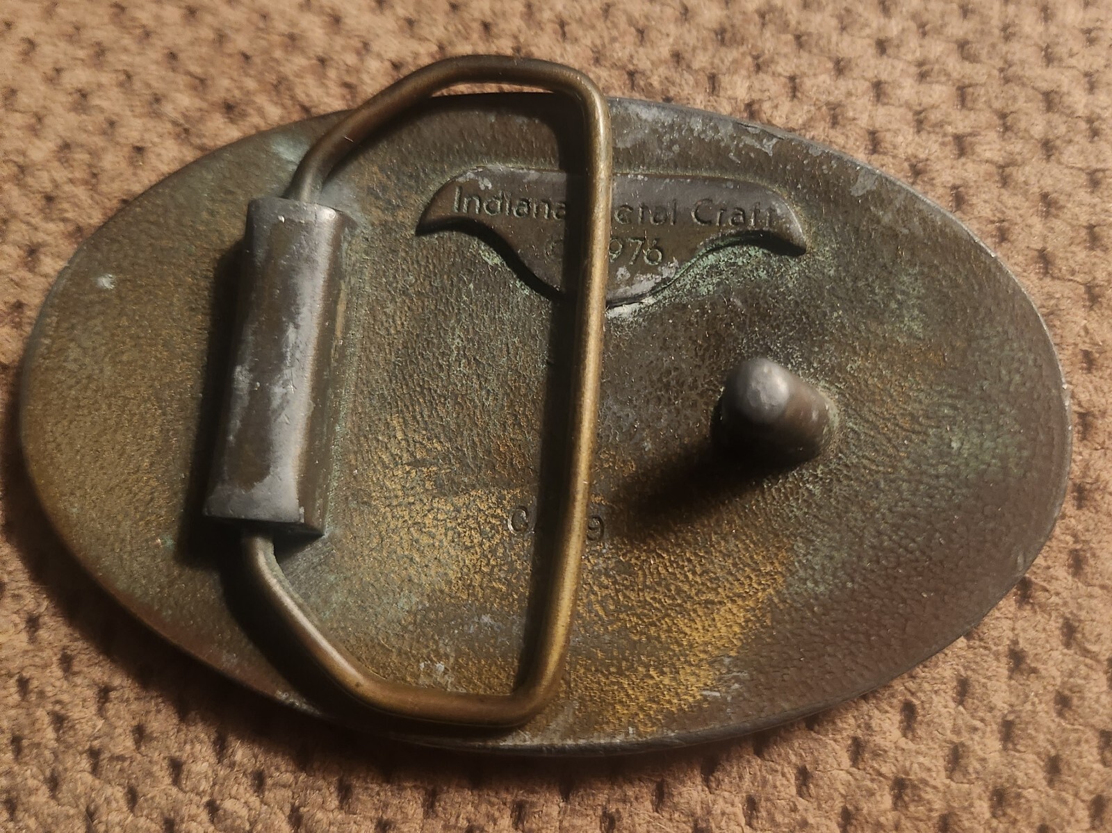 1976 Vintage 1953 Chevy Corvette Indiana Metal Craft Belt Buckle -Z1