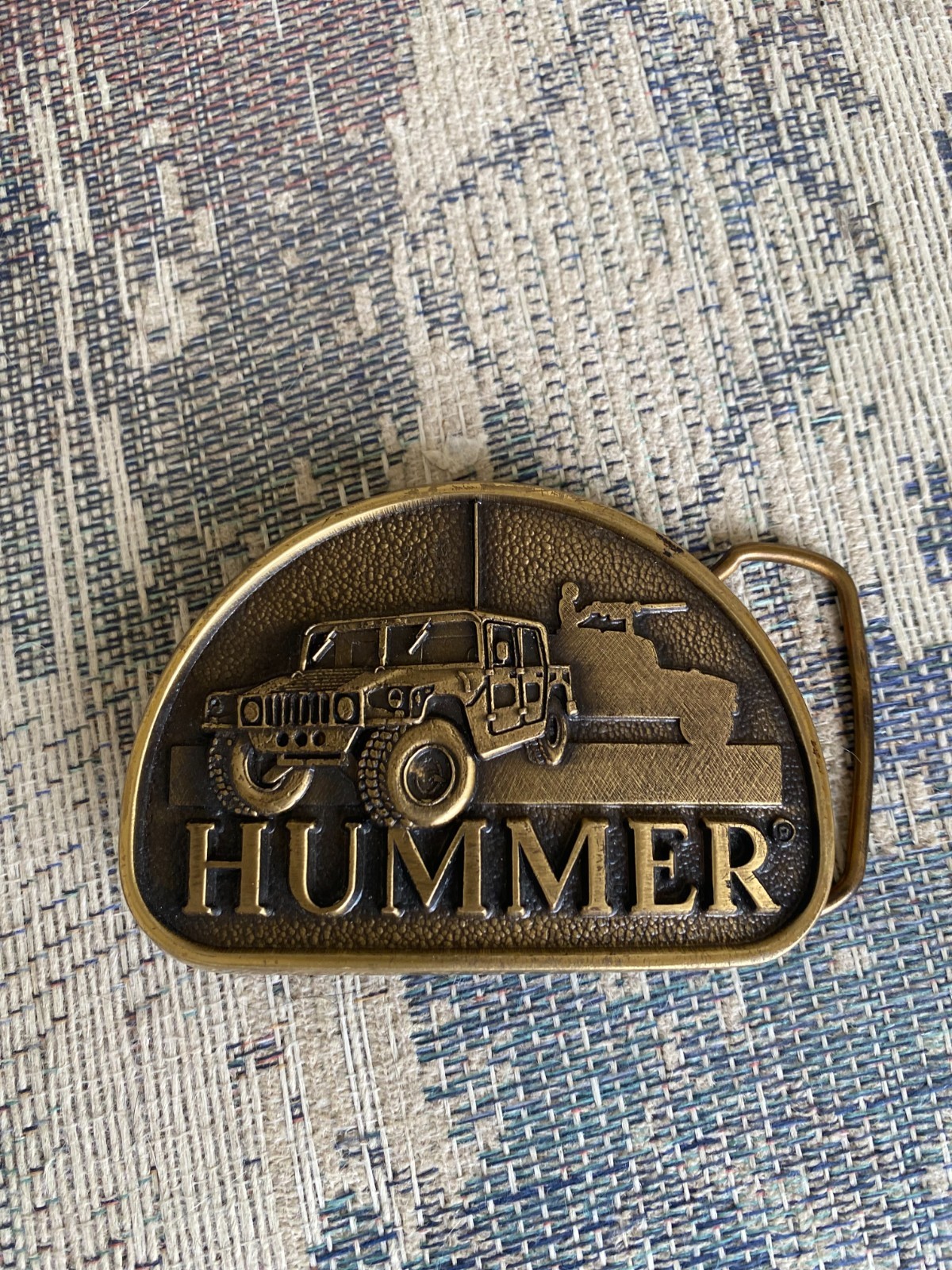 AM General Civilian Hummer Solid Brass Vintage Belt Buckle – 1992, NICE