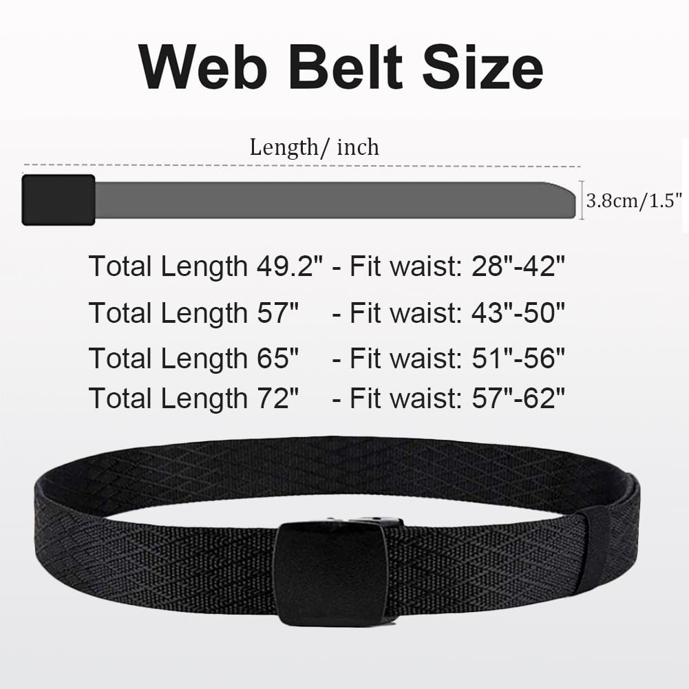 WYuZe Mens Military Tactical Web Belt, Waist: 28&Prime;-42&Prime;, Black-diamond Pattern