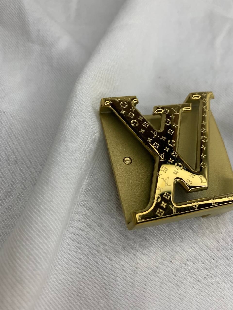 Louis Vuitton LV Monogram Belt Buckle Gold Tone Initiales Replacement Buckle