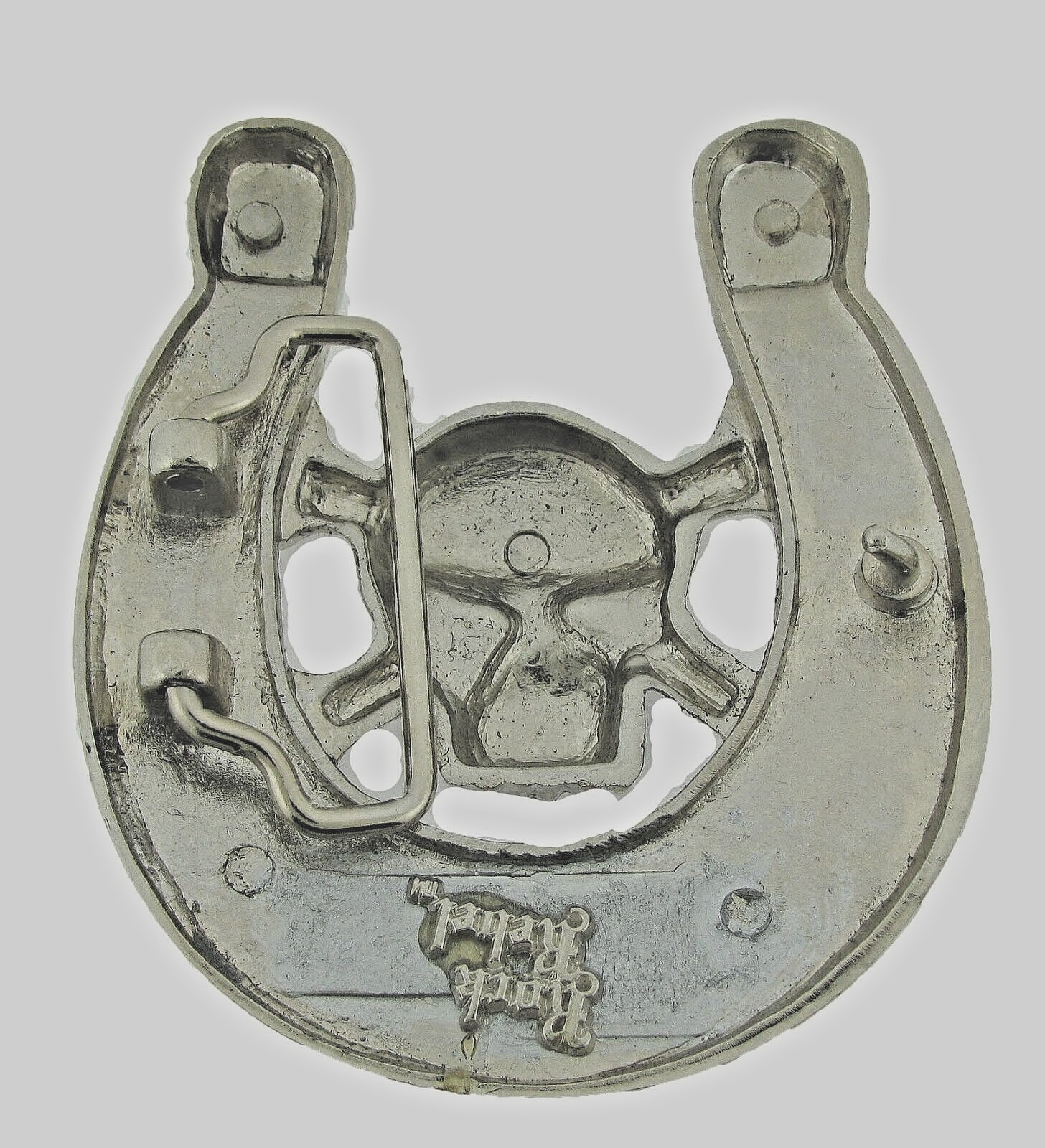 Skull Crossbone Belt Buckles Horseshoes Silver Metal Emblem Vintage Pirate Men
