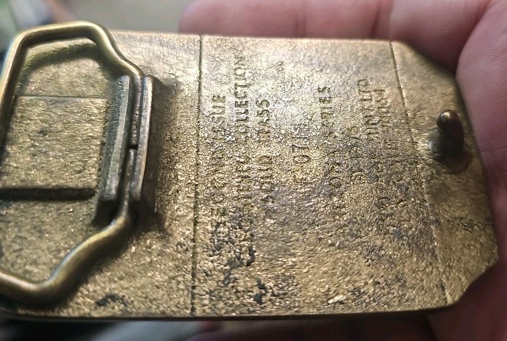 Vintage Brass Belt BUCKLE ARIZONA Statehood 1912 3.25&Prime;x2&Prime;