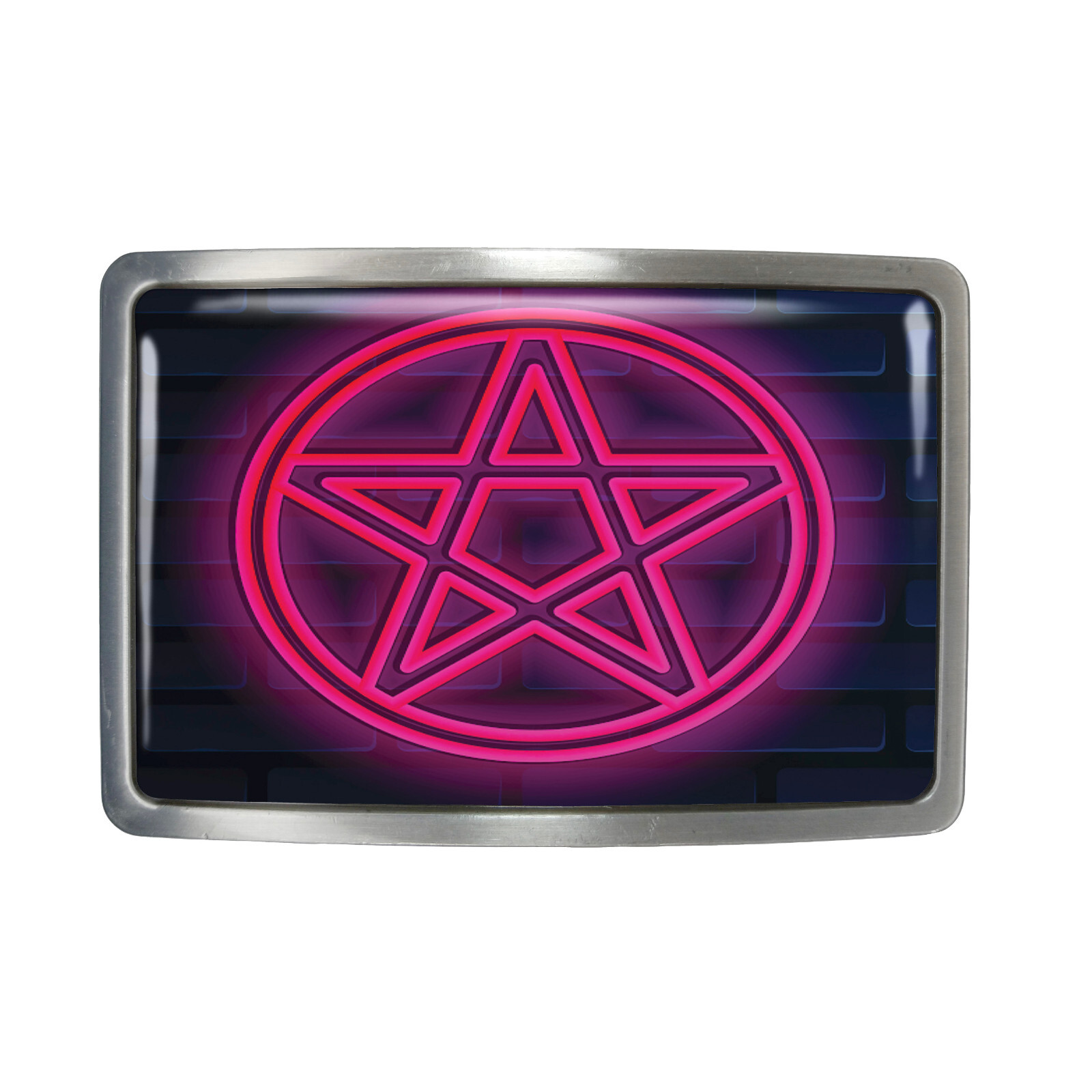 Pentagram Belt Buckle – Pink Pentacle Occult Symbol Belt Buckle – 418