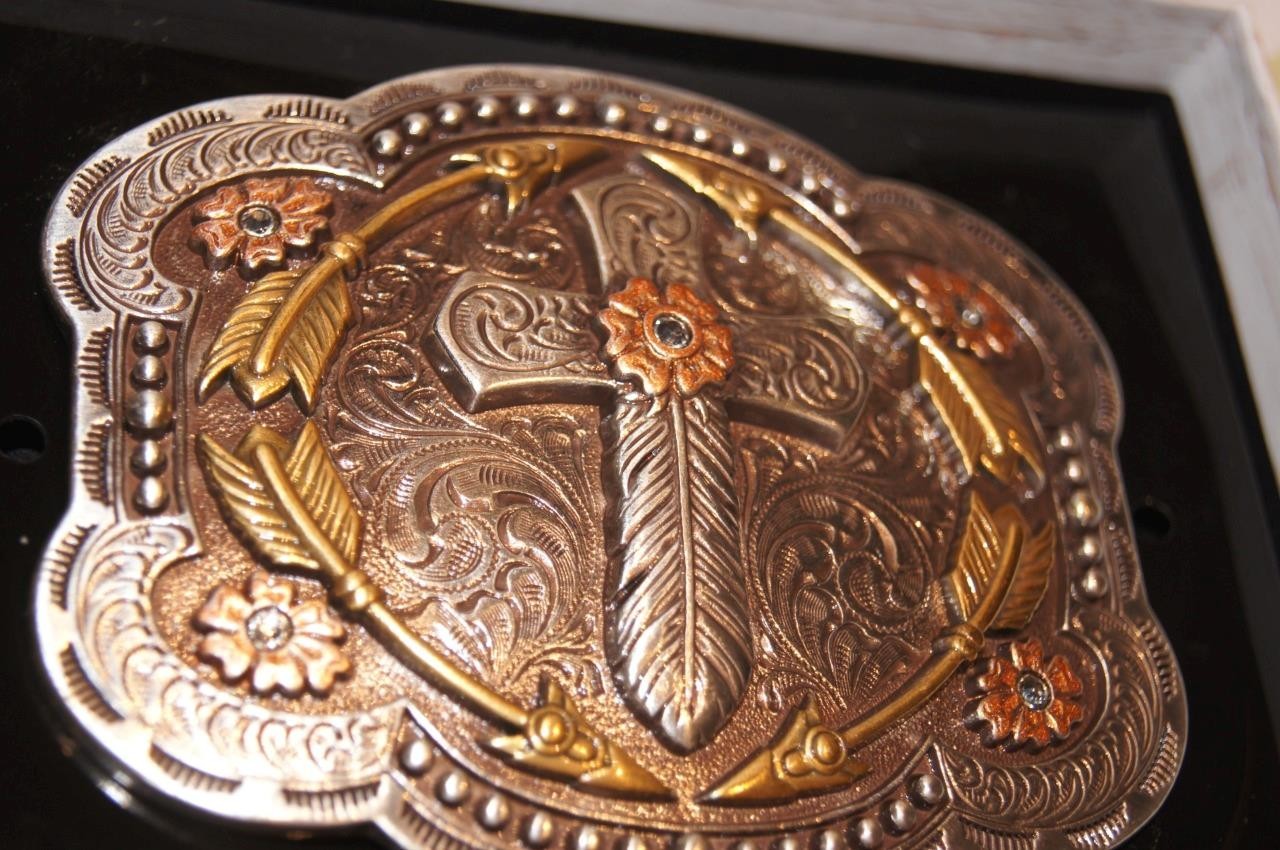 Blazin Roxx Feather Cross and Arrows BELT BUCKLE 37947