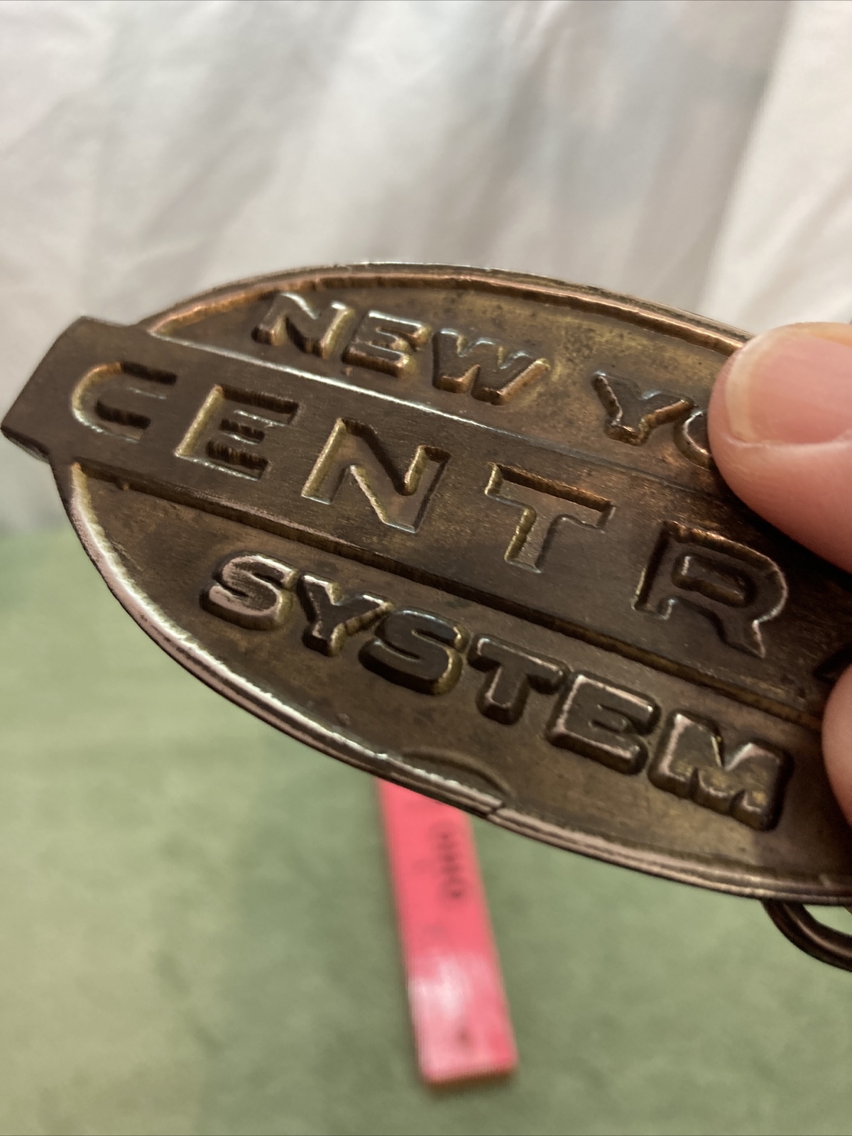 Brass New York Central System RR Belt Buckle 1974 Louis Buckle Co. Chicago K5