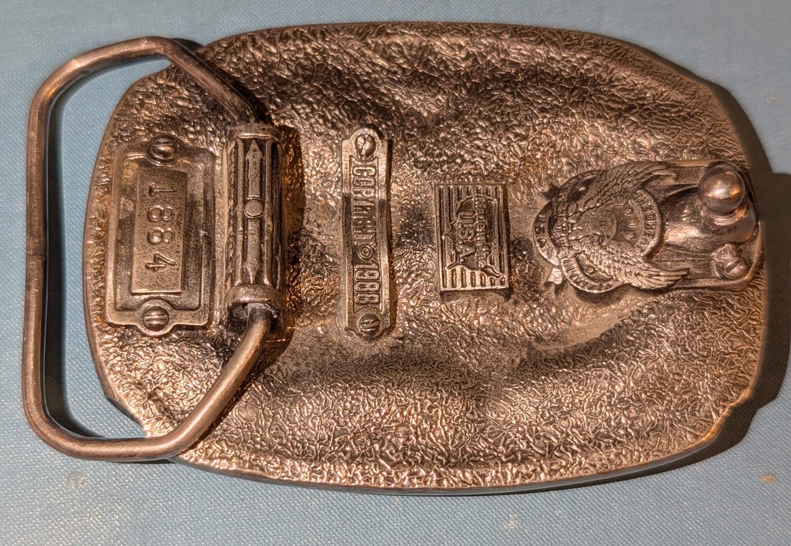 VTG Corvette Classics Pewter Belt Buckle 1988, Great American Buckle Co enamel