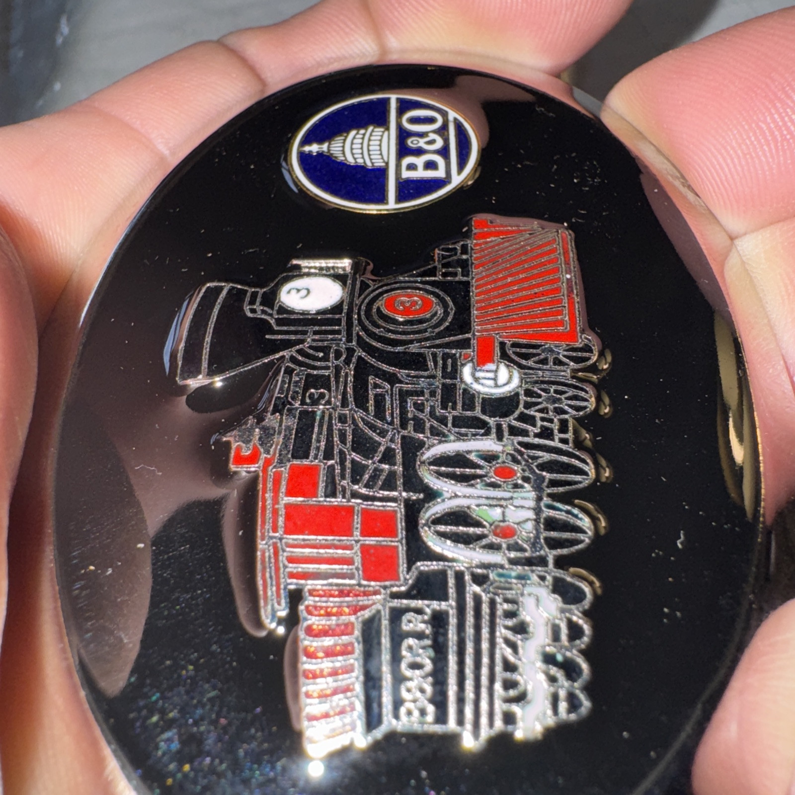 B&O Locomotive Engine RAILROAD BELT BUCKLE Rare Free Shipping