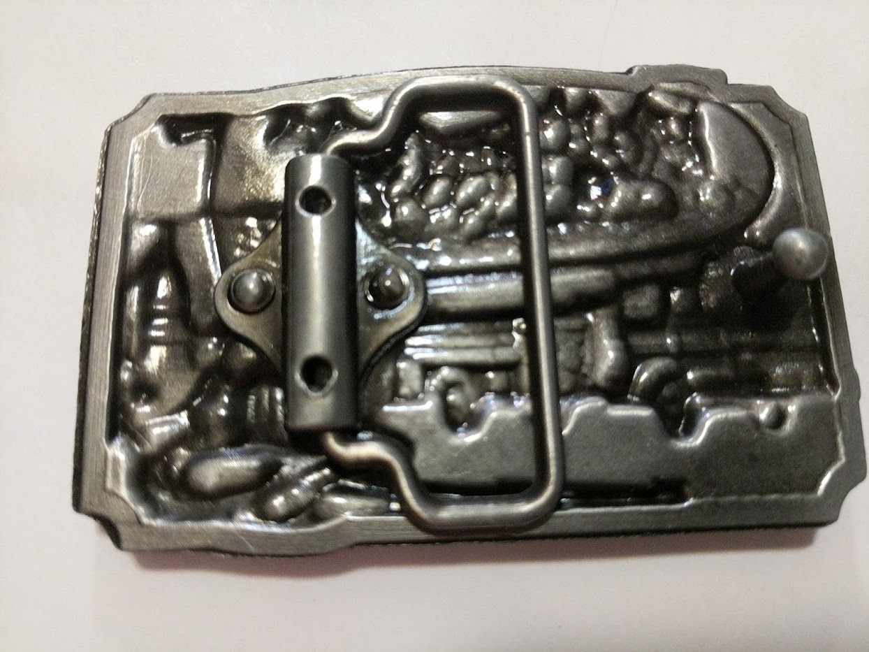 ♈ FIRE DEPARTMENT Belt Buckle red inlets ♈ Fire Dept Great gift.Classic retro