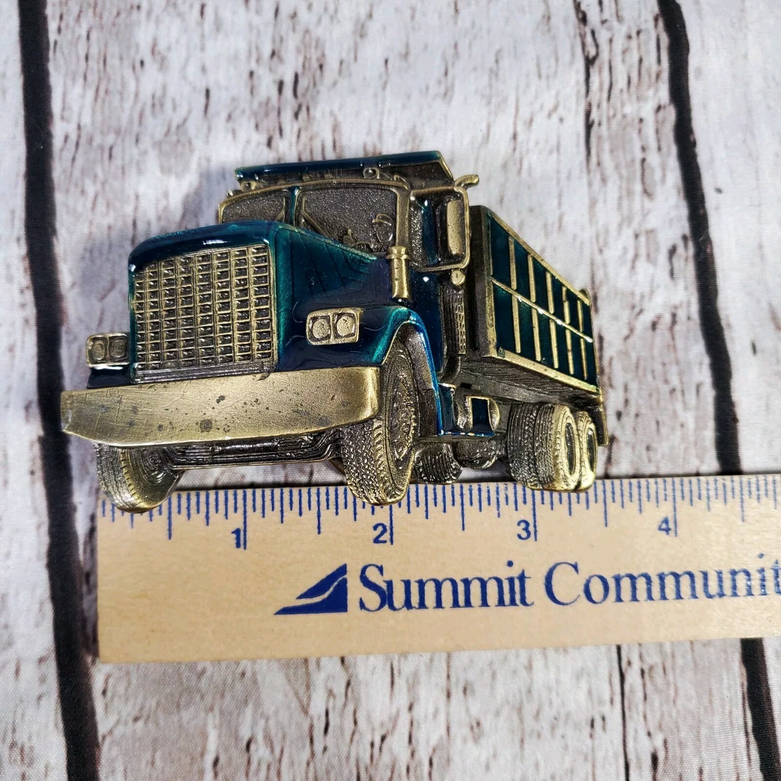 Vtg Dump Truck 80s Belt Buckle 237 Great American Buckle Co 1982 Trucker