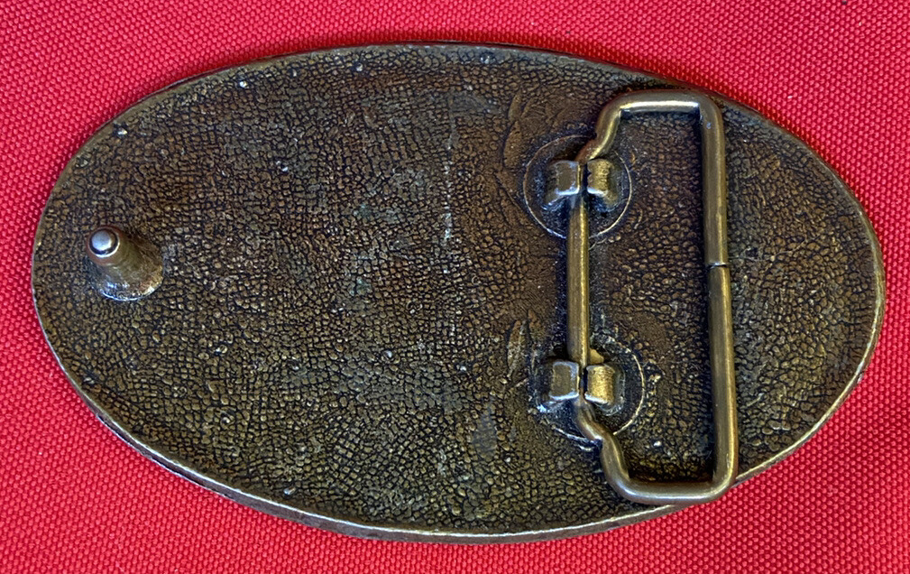 COCA-COLA COKE COCA COLA SODA POP FOUNTIAN DRINK 5 CENT BROWN OVAL BELT BUCKLE