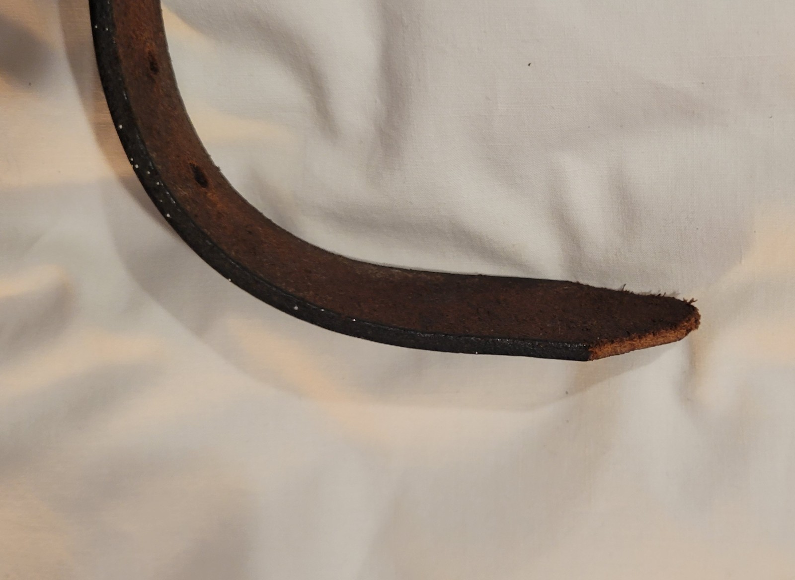 Oil Tan Black Top Leather Belt & Western-Style Buckle, 1970s USA, Size 34-36 M/L