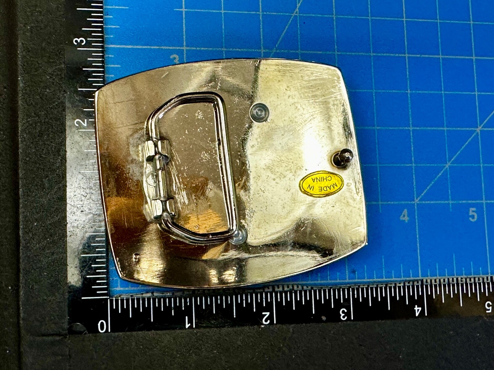Letter Initial T – Silver color Vintage Belt Buckle – Missing Rhinestone?