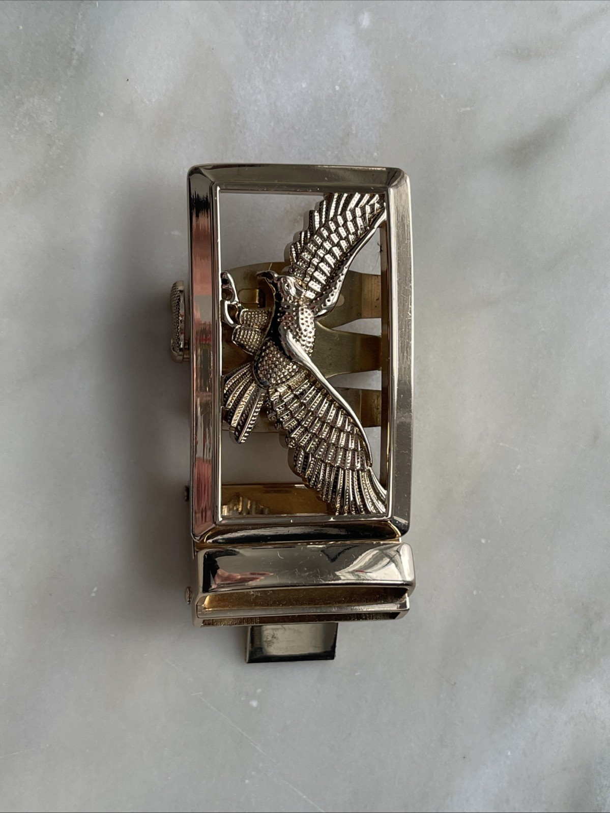 Golden Eagle Automatic Belt Buckle Stylish Design Durable Gold Tone