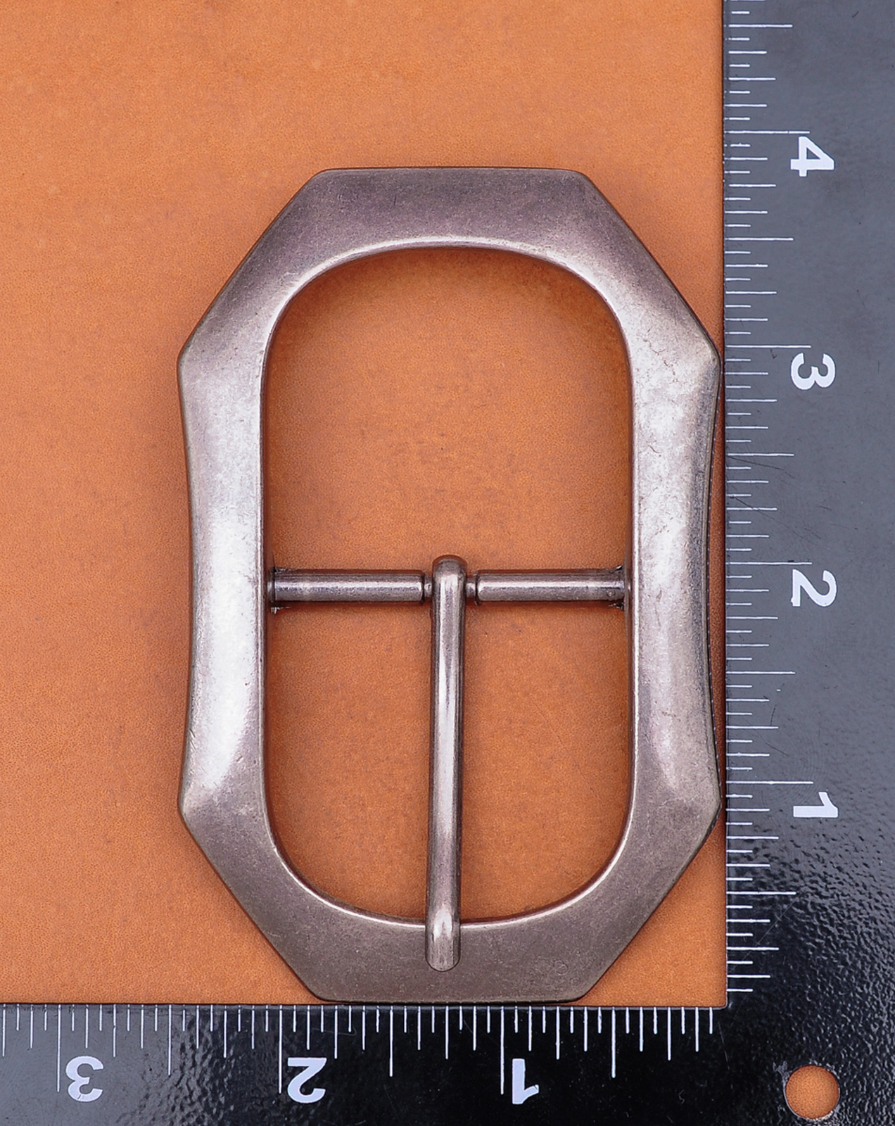 Heavy Solid Silver Men Leather Huge Center Bar Jeans Belt Buckle Fit 40mm Strap