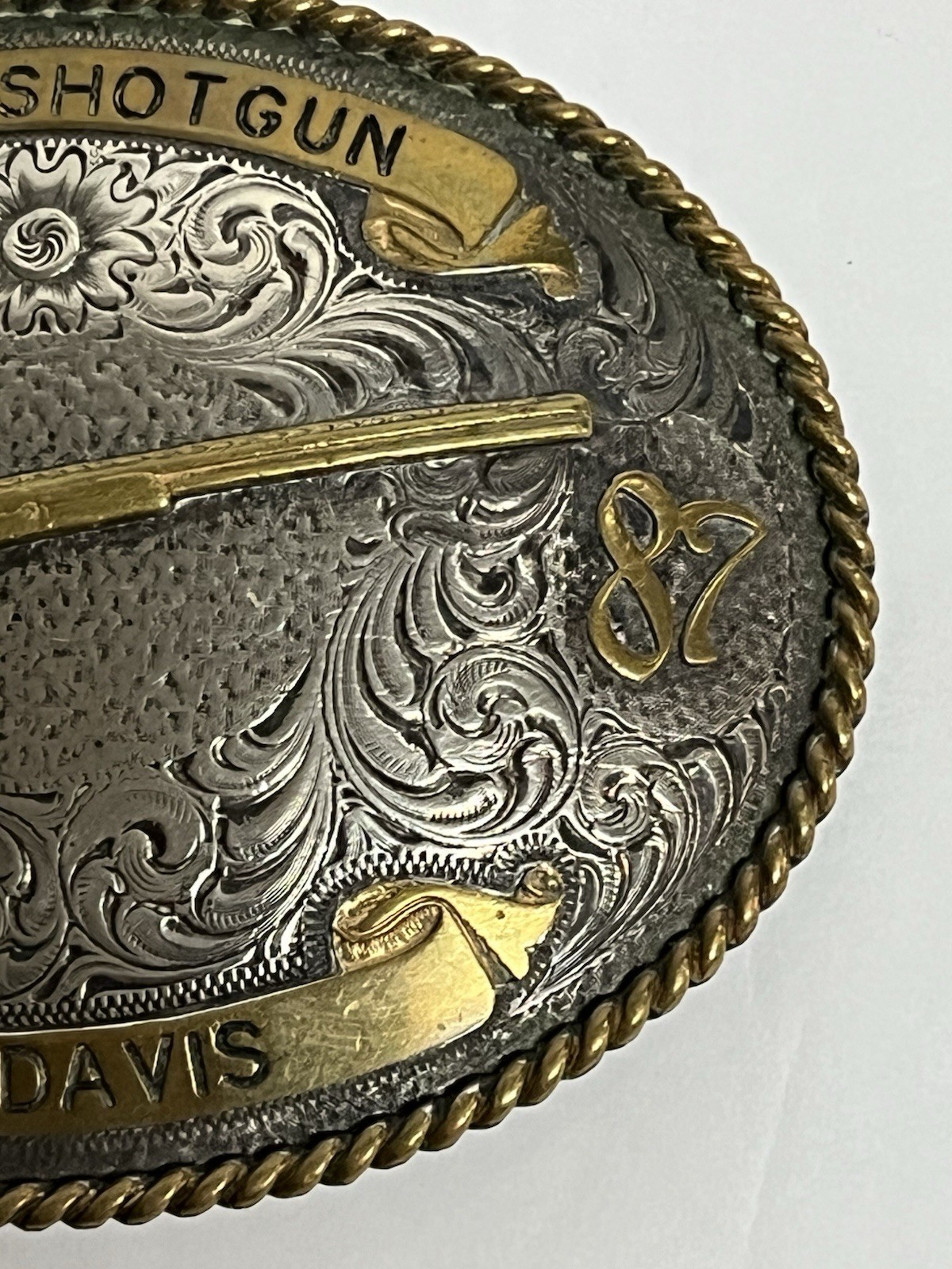 Vintage 1987 Trophy Belt Buckle High Shotgun Montana Silversmith Dick Davis