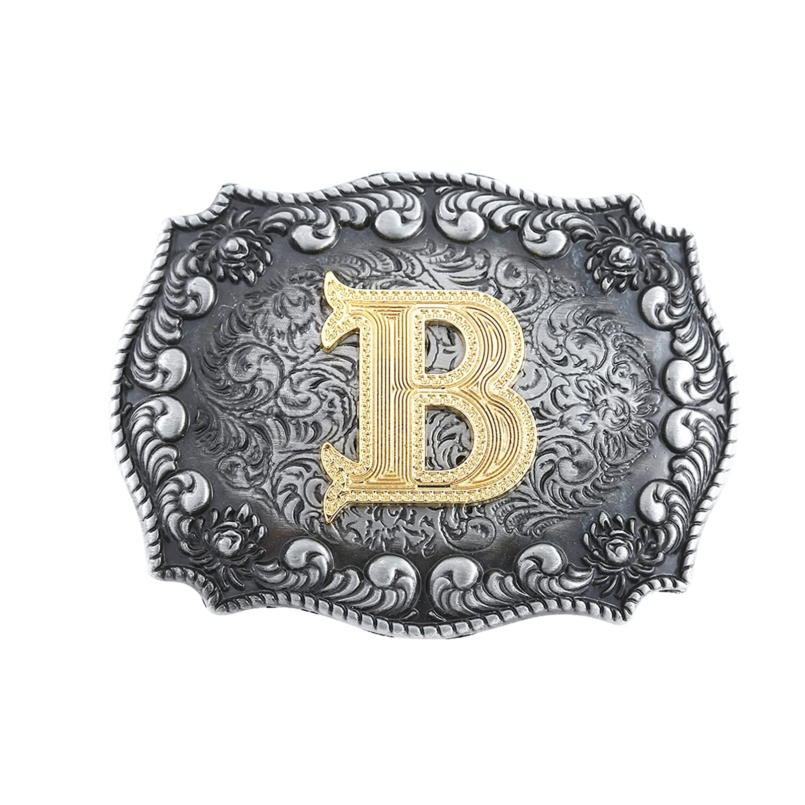 Western Cowboy Rodeo Belt Buckle for Men & Women, Alphabet Initials A-Z, Stylish