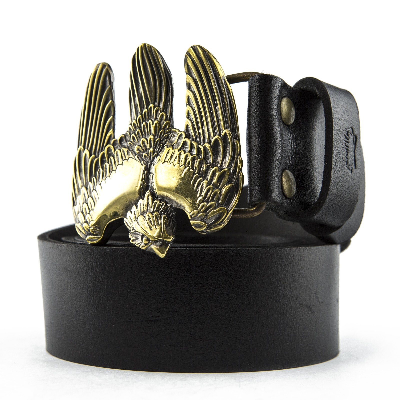 Handmade brass belt buckle Fighting Falcon, Solid hunting hawk sculptural