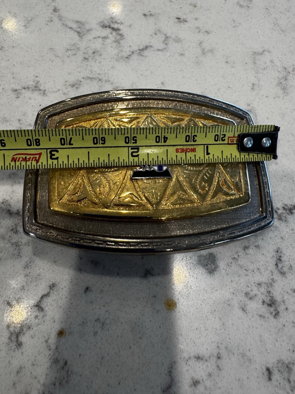 Vtg Atchison Topeka & Santa Fe Railroad ATSF Chico Gold Silver Belt Buckle BHN