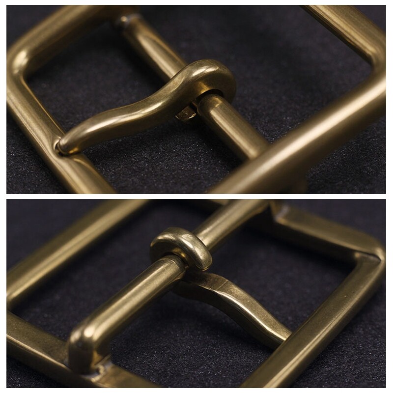 1pcs 35/40mm Square Solid Brass Belt Buckle Single Prong Belt Buckle Replacement