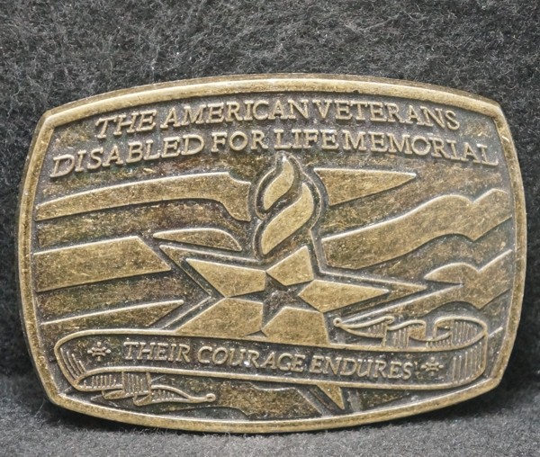 XB19119 VINTAGE 2007 *AMERICAN VERTERNS DISABLED FOR LIFE MEMORIAL* BELT BUCKLE